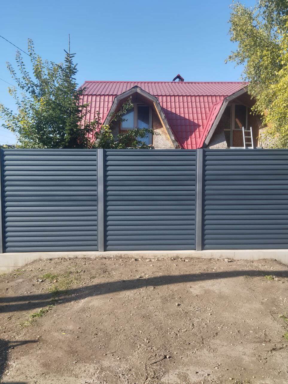 Забор-жалюзи из ламелей Реснички 54м RAL7024/7024 Серый Графит двусторонний МАТТЕ в Димитровграде